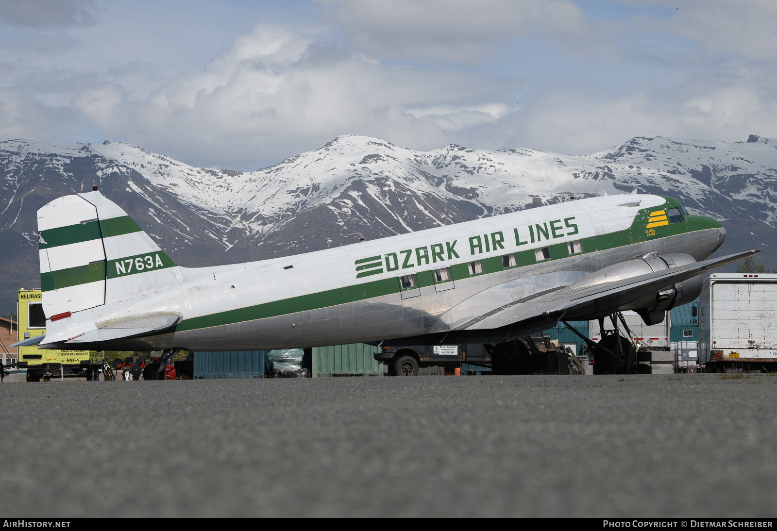 Aircraft Photo of N763A | Douglas DC-3(C) | Ozark Air Lines | AirHistory.net #819358