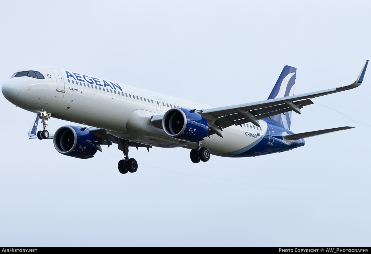 Aircraft Photo of SX-NAO | Airbus A321-271NX | Aegean Airlines | AirHistory.net #819448