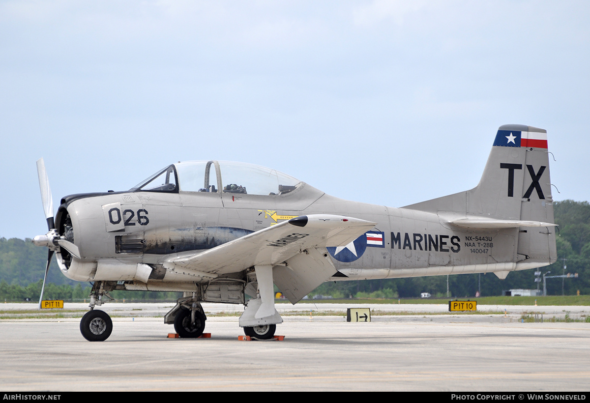 Aircraft Photo of N5443U / 140047 | North American T-28B Trojan | USA - Marines | AirHistory.net #820096