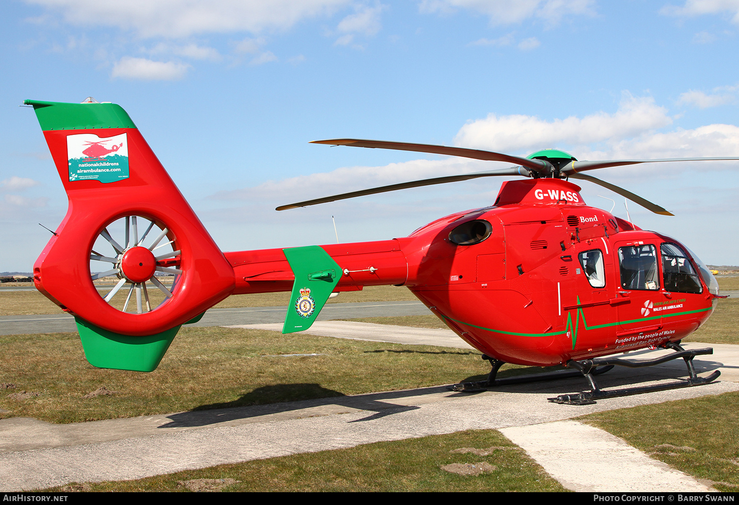 Aircraft Photo of G-WASS | Eurocopter EC-135T-2+ | Wales Air Ambulance | AirHistory.net #820343