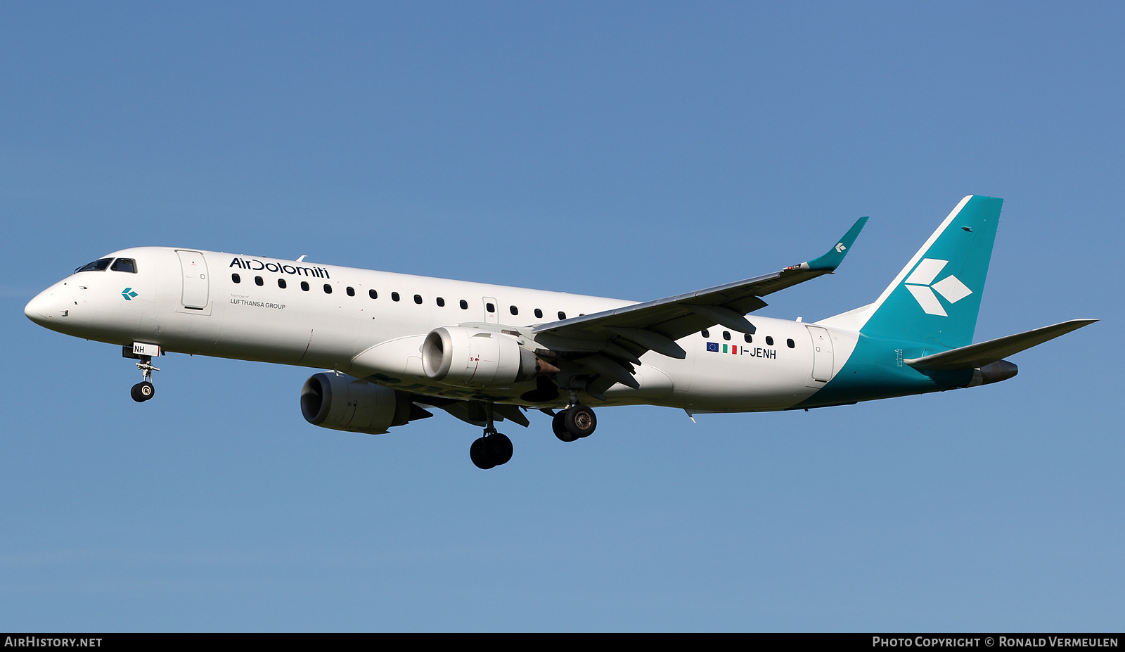 Aircraft Photo of I-JENH | Embraer 190LR (ERJ-190-100LR) | Air Dolomiti | AirHistory.net #820457