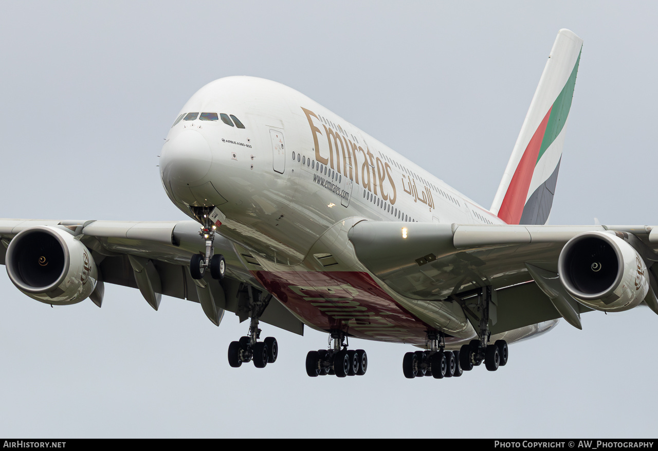 Aircraft Photo of A6-EUM | Airbus A380-861 | Emirates | AirHistory.net #820790