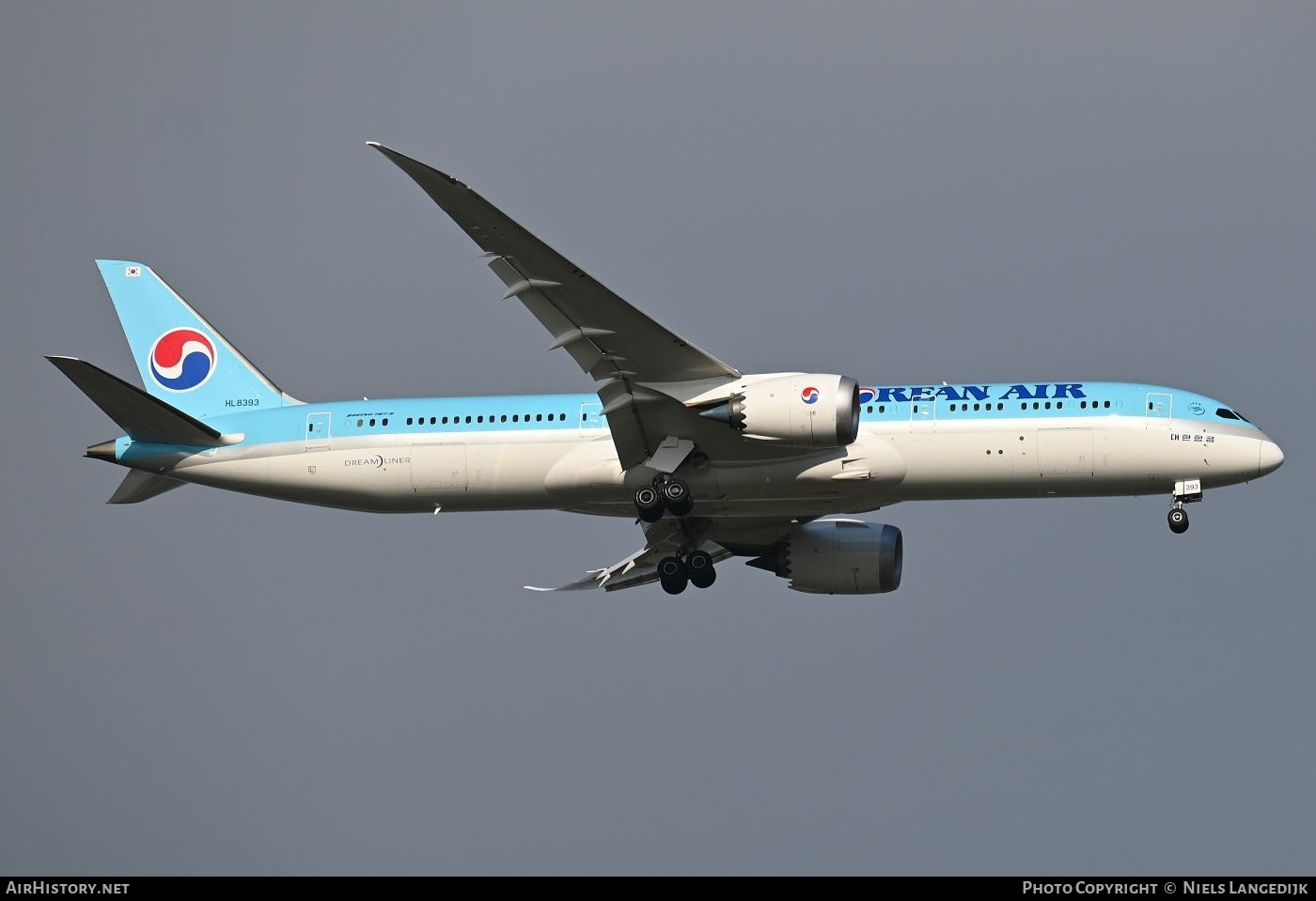 Aircraft Photo of HL8393 | Boeing 787-9 Dreamliner | Korean Air | AirHistory.net #821236