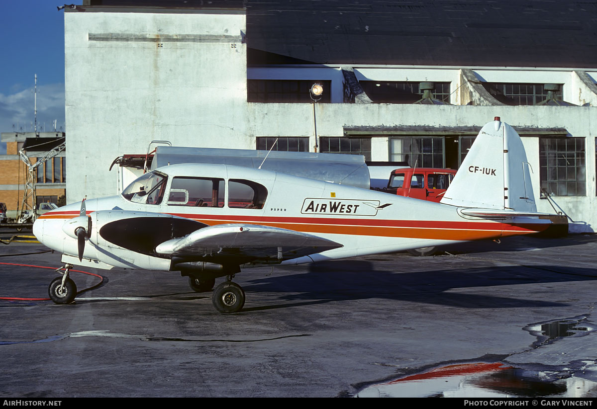 Aircraft Photo of CF-IUK | Piper PA-23 Apache | AirWest Airlines | AirHistory.net #821555