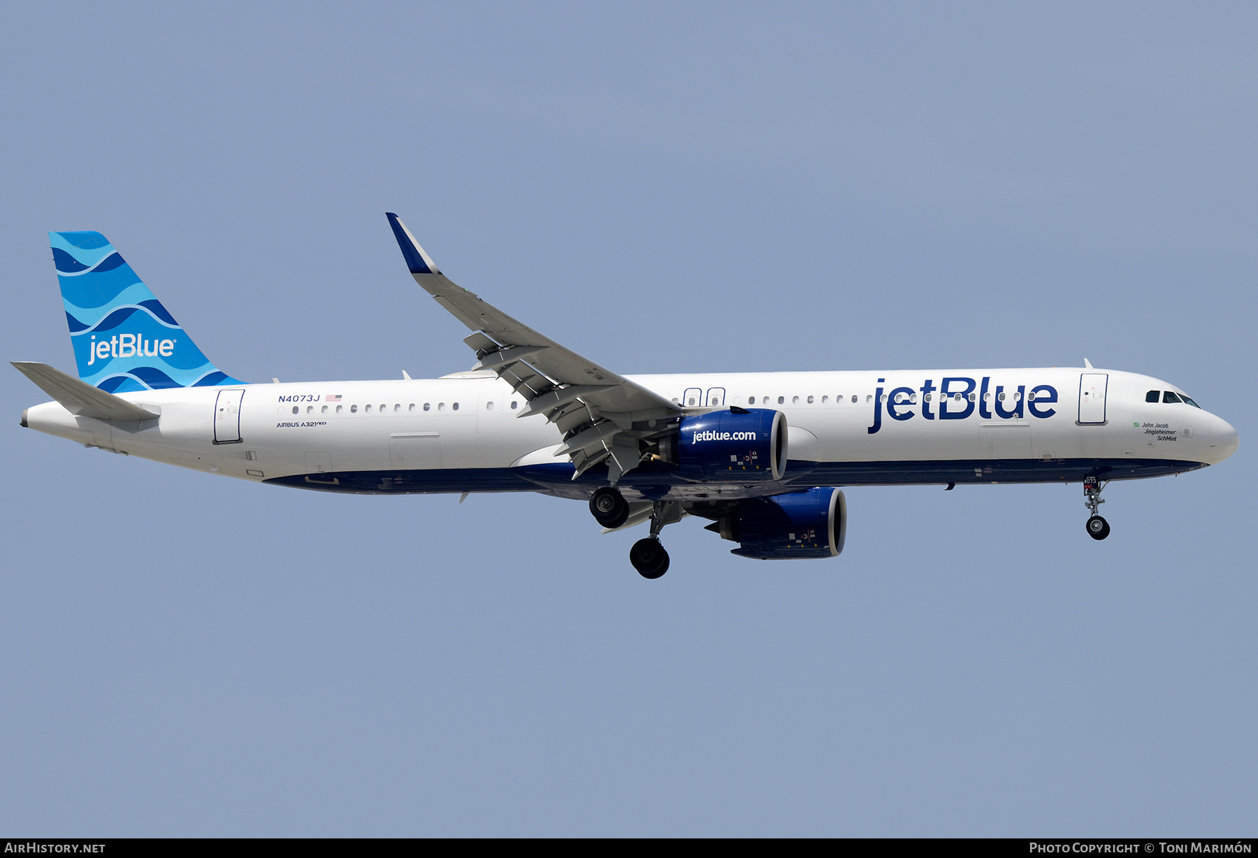 Aircraft Photo of N4073J | Airbus A321-271NX | JetBlue Airways | AirHistory.net #821570