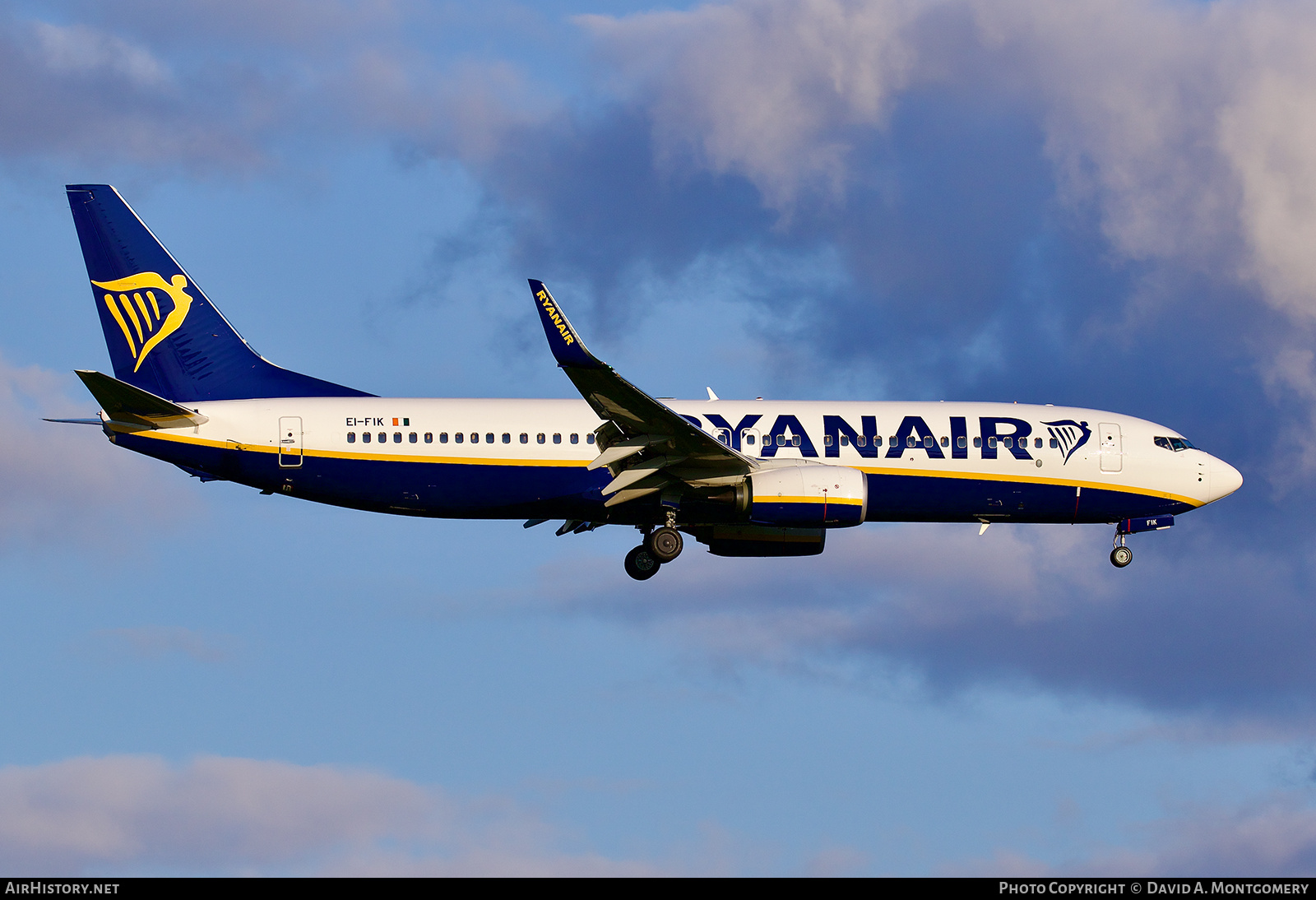 Aircraft Photo of EI-FIK | Boeing 737-8AS | Ryanair | AirHistory.net #822075