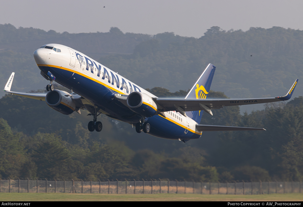 Aircraft Photo of 9H-QDA | Boeing 737-800 | Ryanair | AirHistory.net #822469