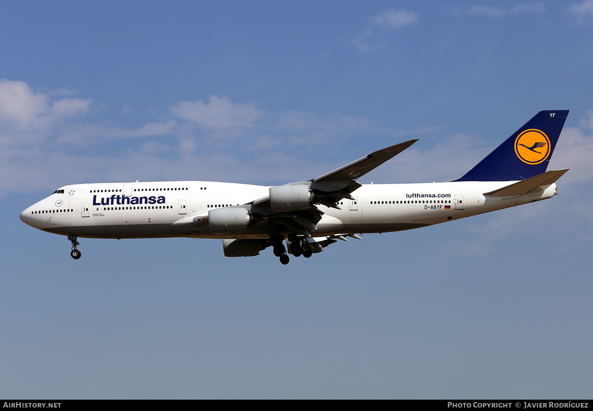 Aircraft Photo of D-ABYF | Boeing 747-830 | Lufthansa | AirHistory.net #822540