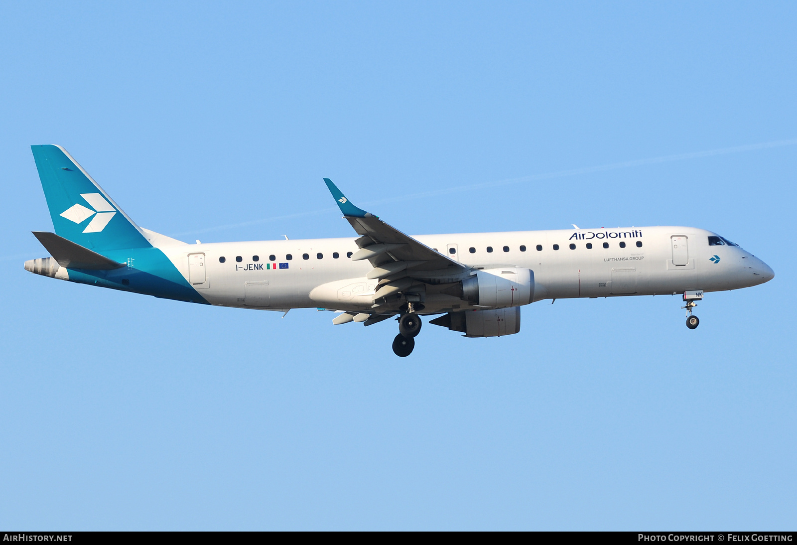 Aircraft Photo of I-JENK | Embraer 190LR (ERJ-190-100LR) | Air Dolomiti | AirHistory.net #823118