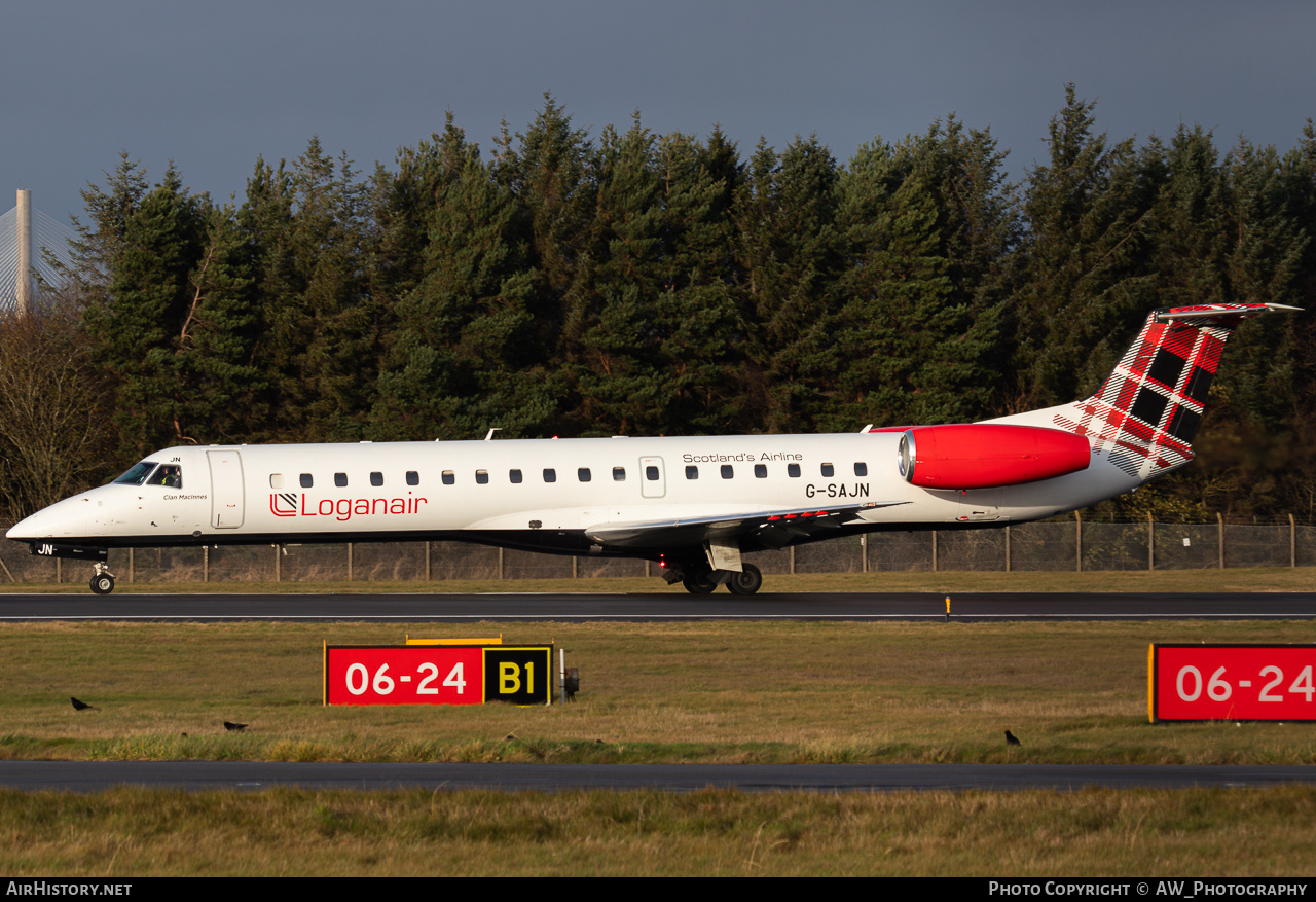 Aircraft Photo of G-SAJN | Embraer ERJ-145EP (EMB-145EP) | Loganair | AirHistory.net #823147