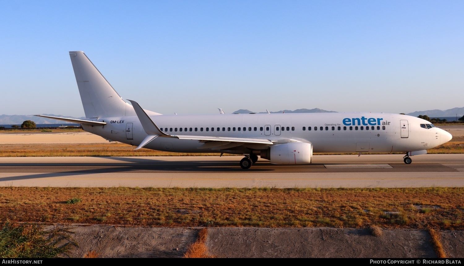 Aircraft Photo of OM-LEX | Boeing 737-8BK | Enter Air | AirHistory.net #823679