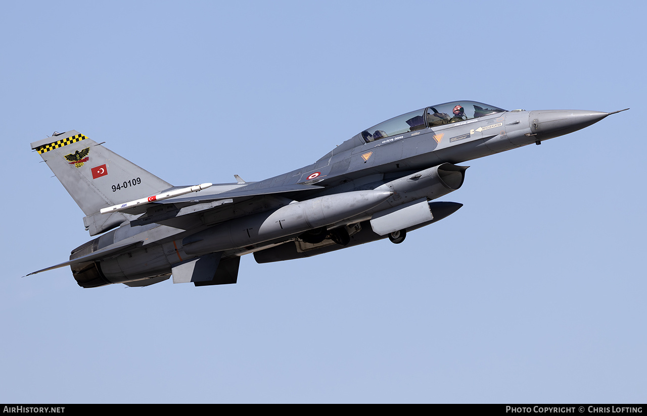 Aircraft Photo of 94-0109 | General Dynamics F-16D Fighting Falcon | Turkey - Air Force | AirHistory.net #823772