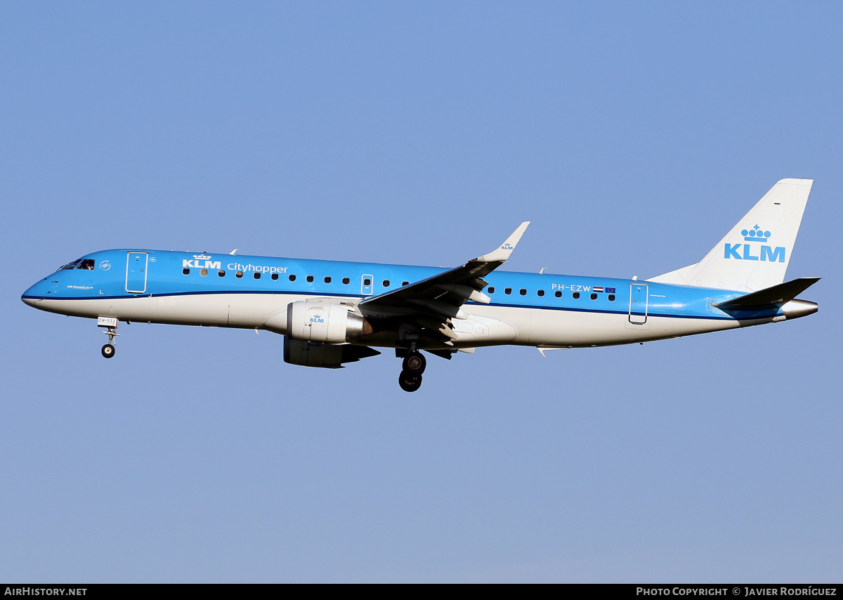 Aircraft Photo of PH-EZW | Embraer 190STD (ERJ-190-100STD) | KLM Cityhopper | AirHistory.net #824231