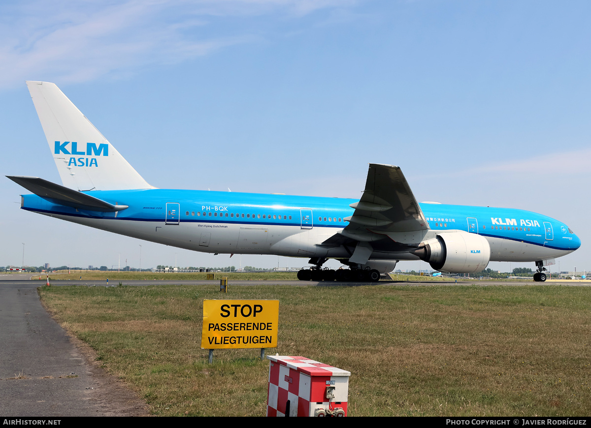 Aircraft Photo of PH-BQK | Boeing 777-206/ER | KLM Asia | AirHistory.net #824504