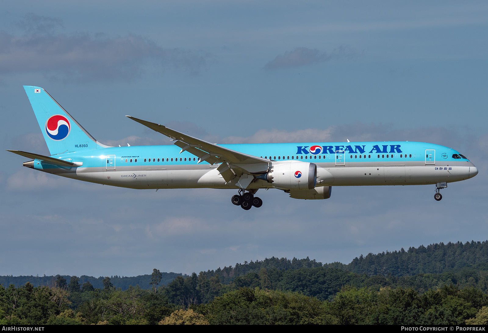 Aircraft Photo of HL8393 | Boeing 787-9 Dreamliner | Korean Air | AirHistory.net #824541
