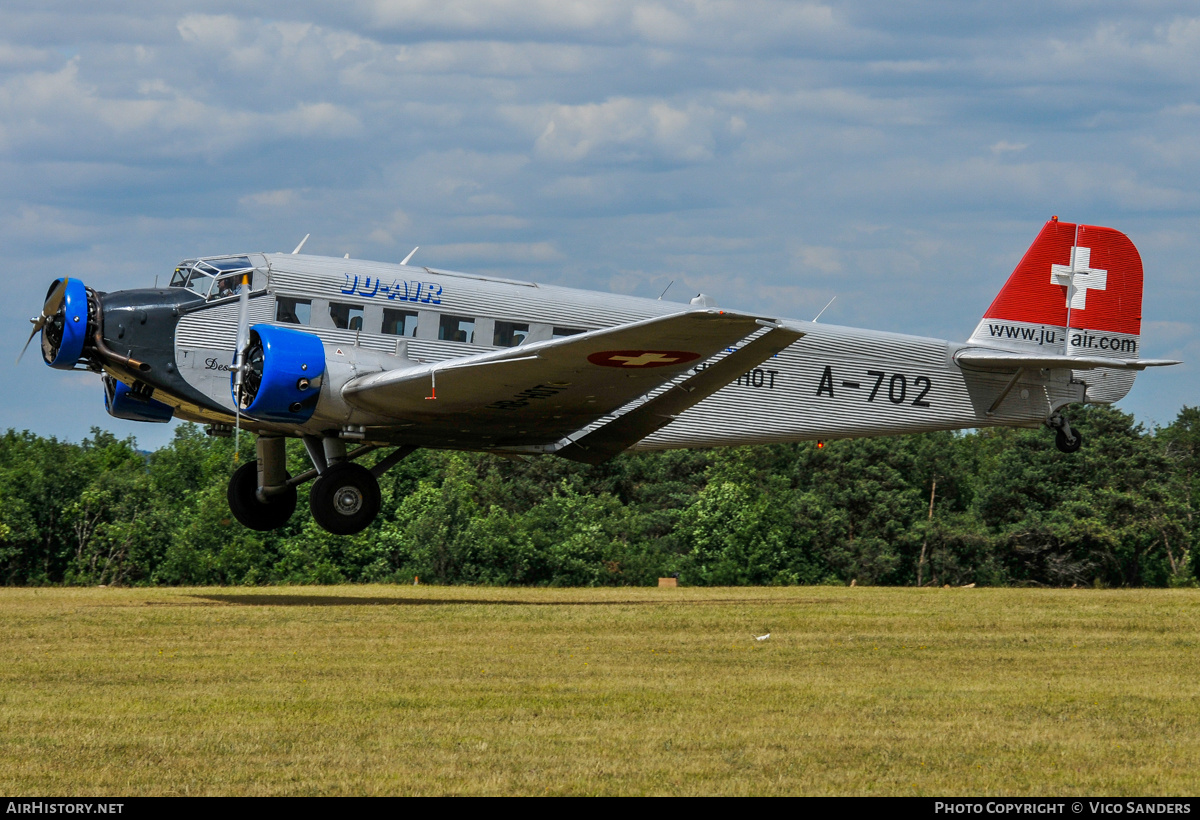 Aircraft Photo of HB-HOT / A-702 | Junkers Ju 52/3m ge | Ju-Air | Switzerland - Air Force | AirHistory.net #824635