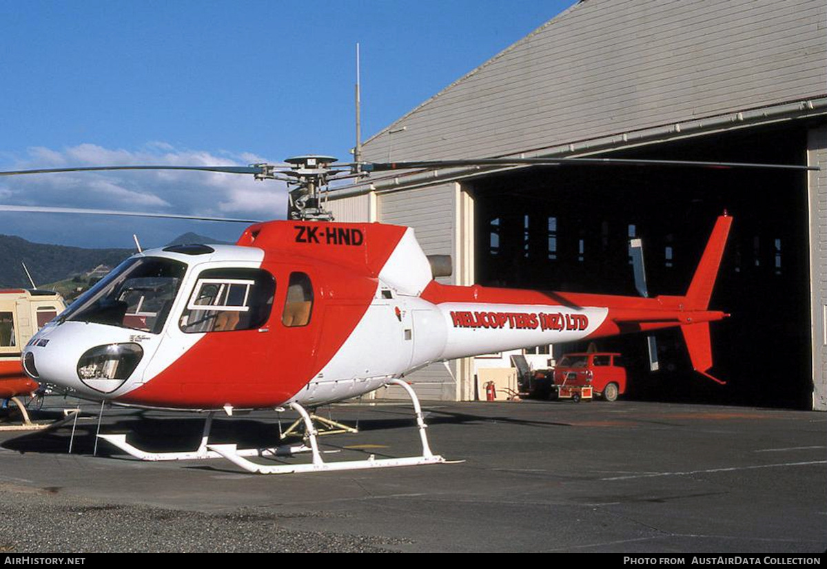Aircraft Photo of ZK-HND | Aerospatiale AS-350B Squirrel | Helicopters NZ | AirHistory.net #824810