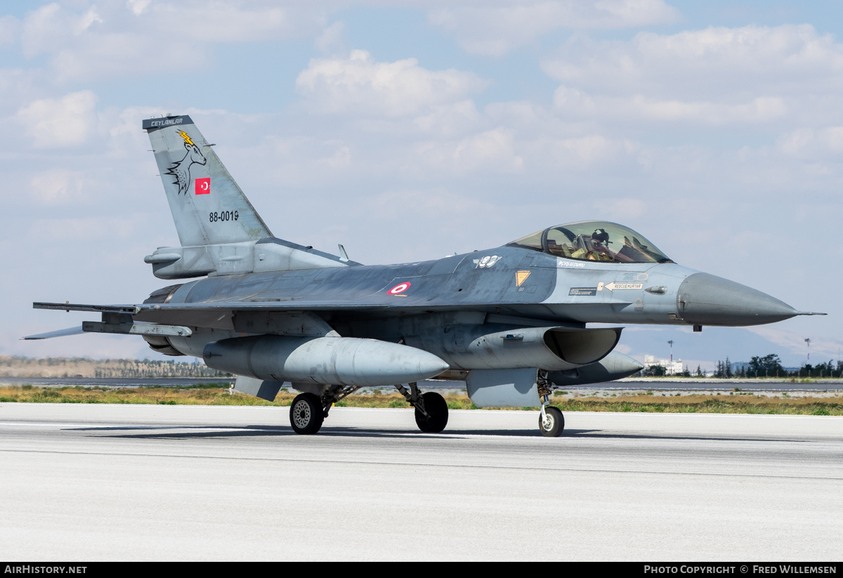 Aircraft Photo of 88-0019 | General Dynamics F-16C Fighting Falcon | Turkey - Air Force | AirHistory.net #824996