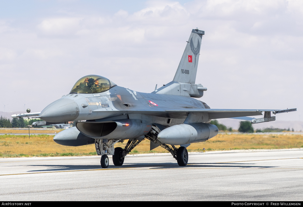 Aircraft Photo of 93-0008 | Lockheed F-16CG Fighting Falcon | Turkey - Air Force | AirHistory.net #825003