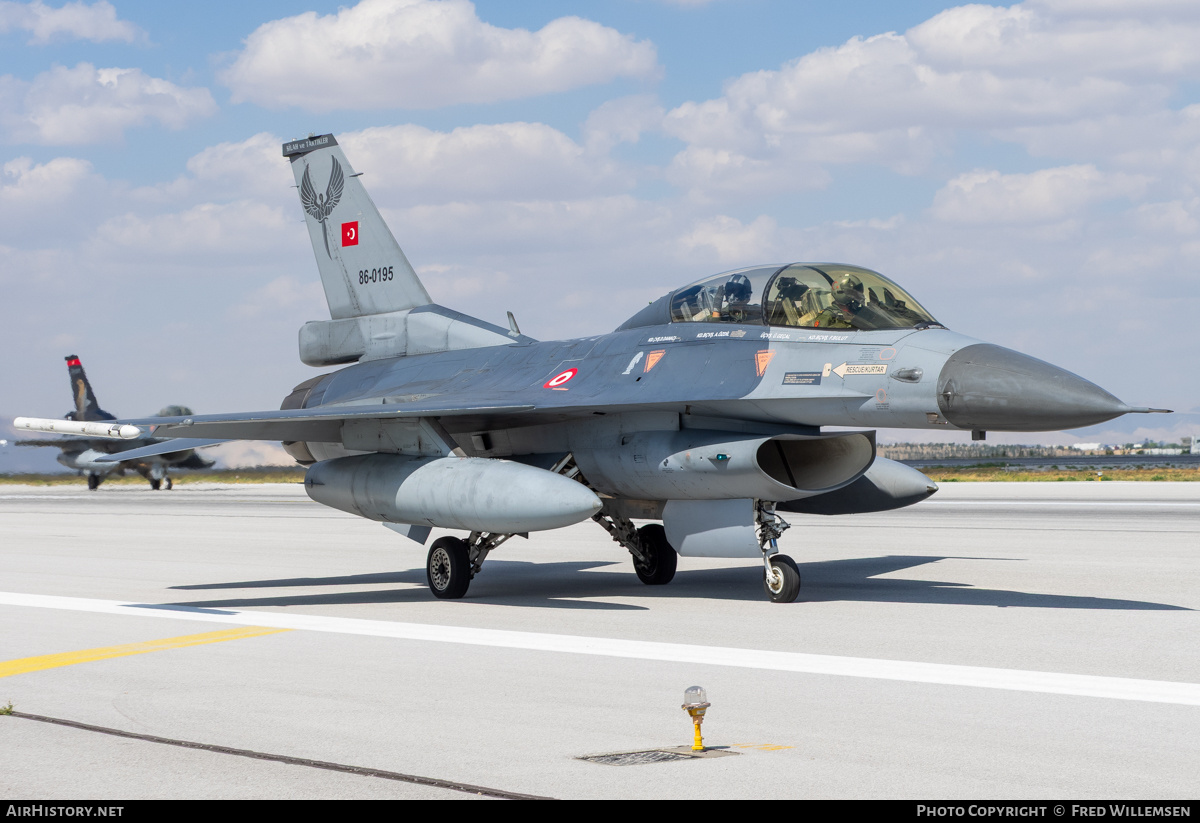 Aircraft Photo of 86-0195 | General Dynamics F-16B Fighting Falcon | Turkey - Air Force | AirHistory.net #825017