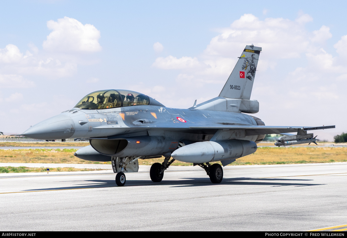 Aircraft Photo of 90-0023 | General Dynamics F-16DG Fighting Falcon | Turkey - Air Force | AirHistory.net #825079
