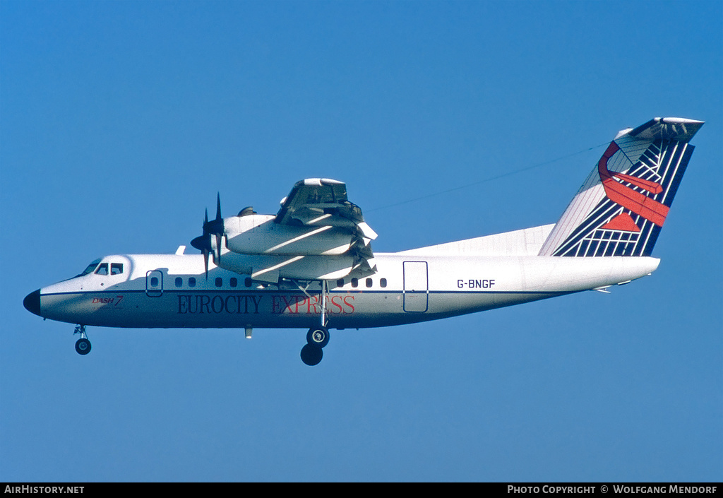 Aircraft Photo of G-BNGF | De Havilland Canada DHC-7-102 Dash 7 | Eurocity Express | AirHistory.net #825145