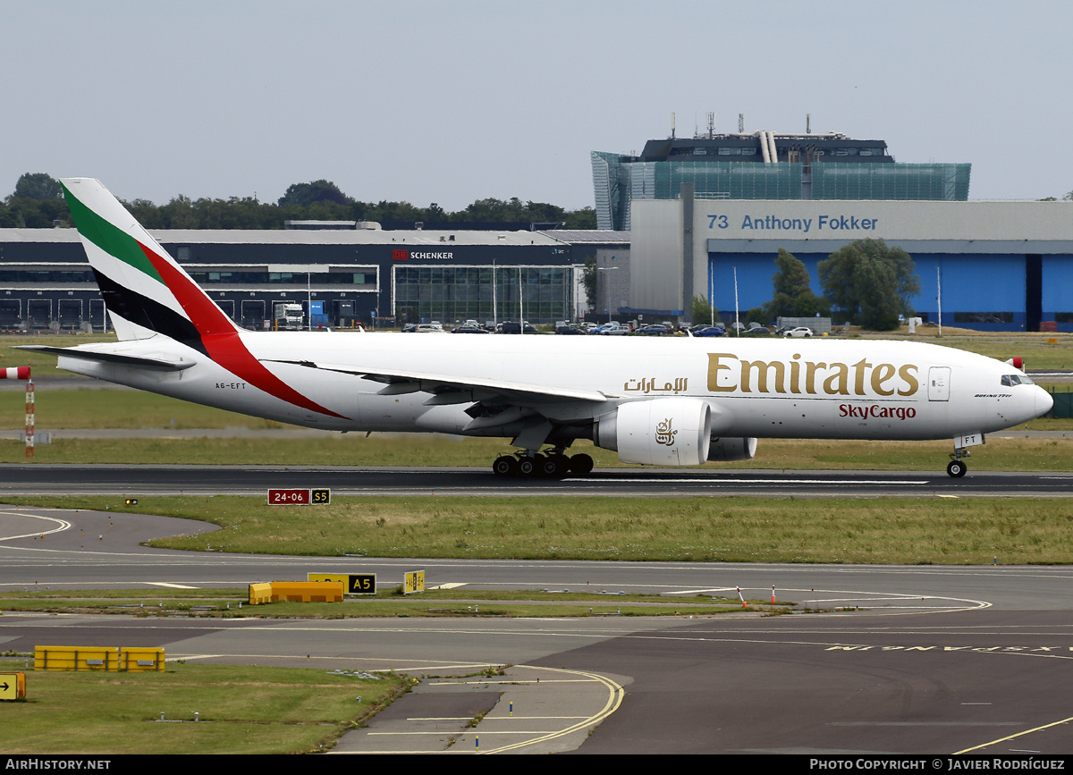 Aircraft Photo of A6-EFT | Boeing 777-F | Emirates SkyCargo | AirHistory.net #825189
