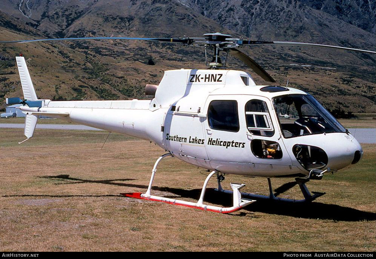 Aircraft Photo of ZK-HNZ | Aerospatiale AS-350B Squirrel | Southern Lakes Helicopters | AirHistory.net #825221