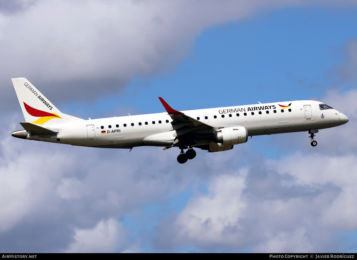Aircraft Photo of D-APRI | Embraer 190LR (ERJ-190-100LR) | German Airways | AirHistory.net #825245