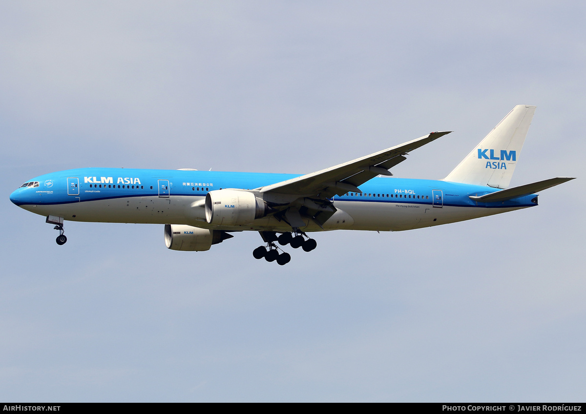 Aircraft Photo of PH-BQL | Boeing 777-206/ER | KLM Asia | AirHistory.net #825257