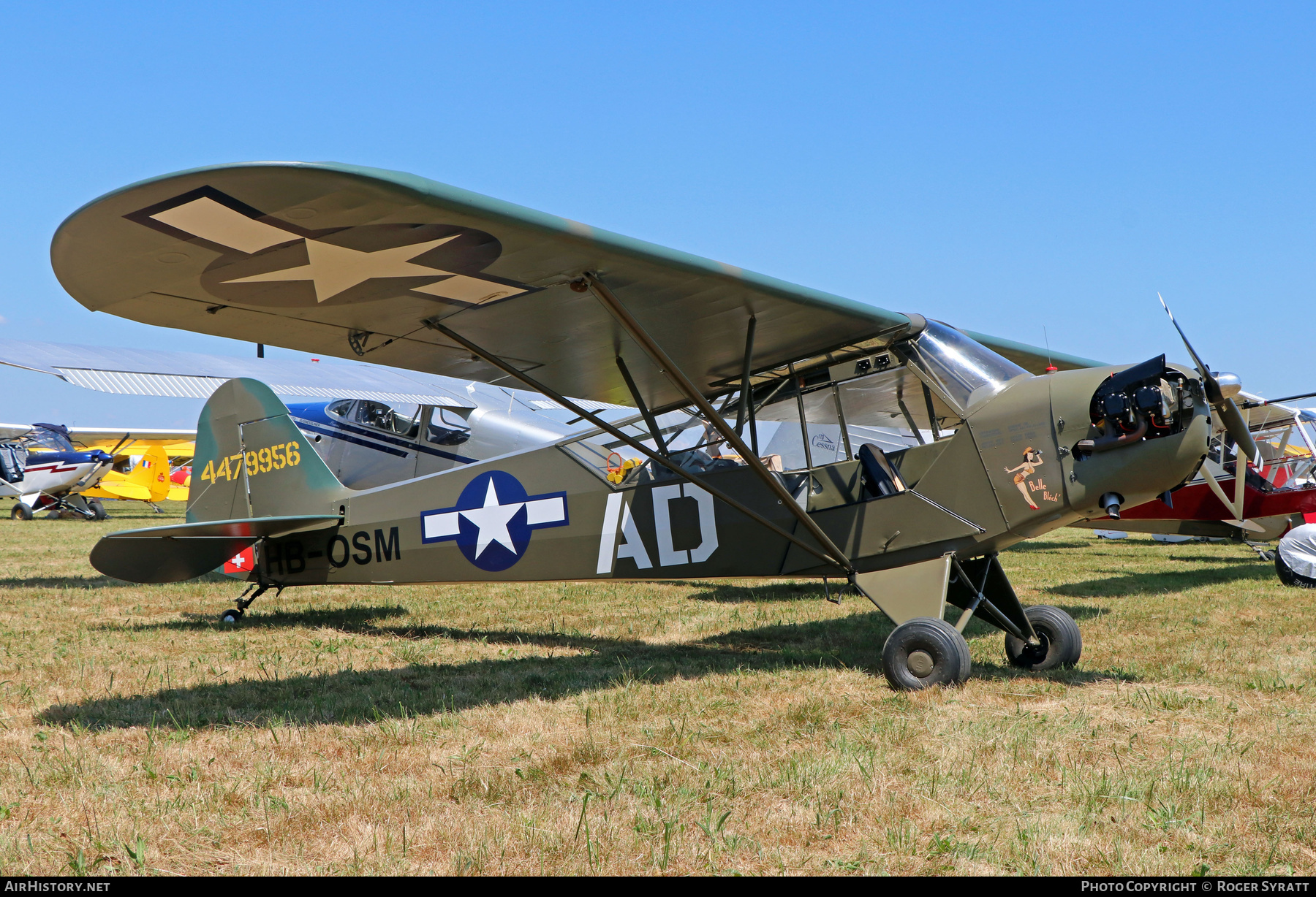 Aircraft Photo of HB-OSM / 44-79956 | Piper L-4H Grasshopper (J-3C-90) | USA - Army | AirHistory.net #825345