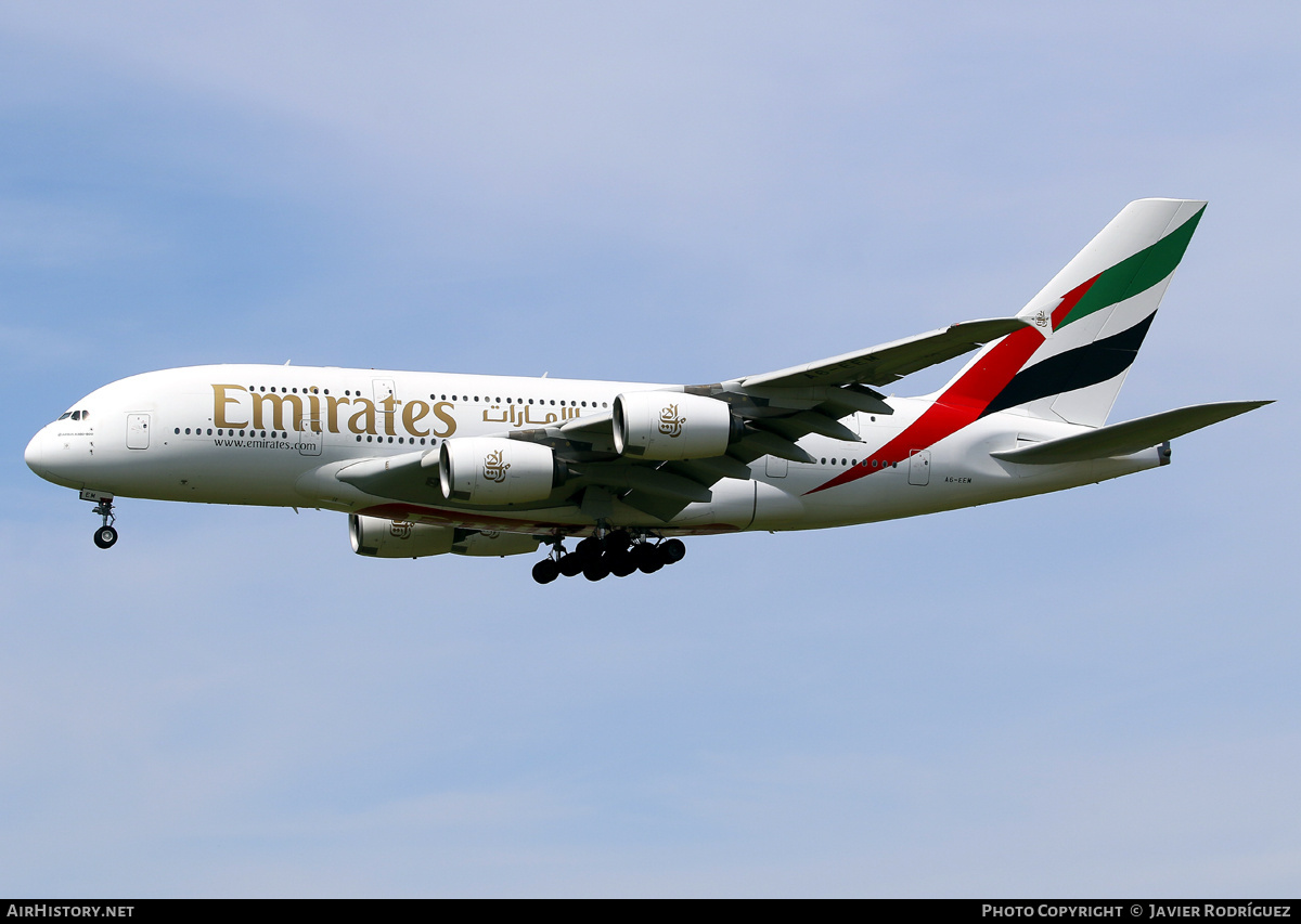Aircraft Photo of A6-EEM | Airbus A380-861 | Emirates | AirHistory.net #825544