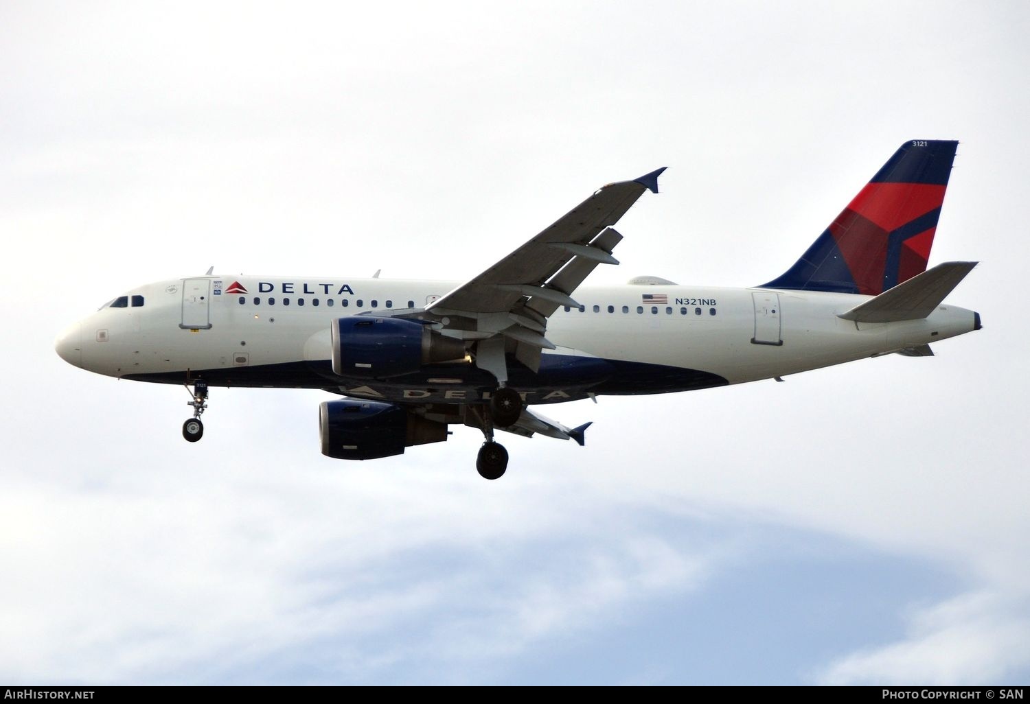 Aircraft Photo of N321NB | Airbus A319-114 | Delta Air Lines | AirHistory.net #825848