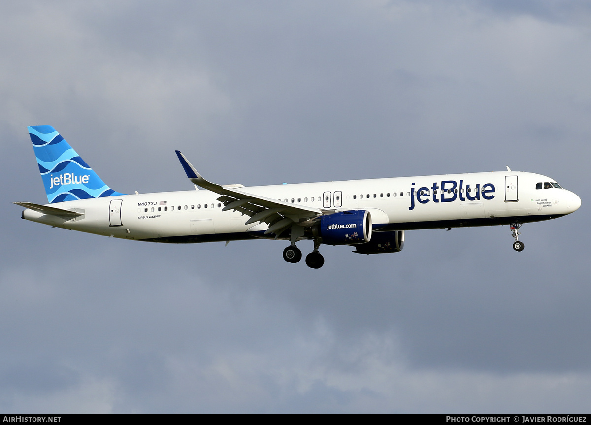 Aircraft Photo of N4073J | Airbus A321-271NX | JetBlue Airways | AirHistory.net #825939