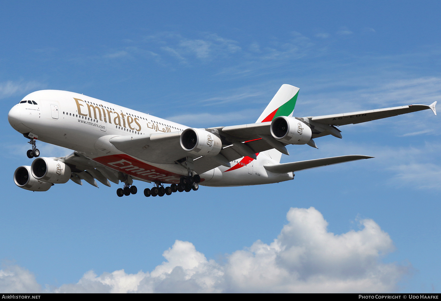Aircraft Photo of A6-EUN | Airbus A380-861 | Emirates | AirHistory.net #825975