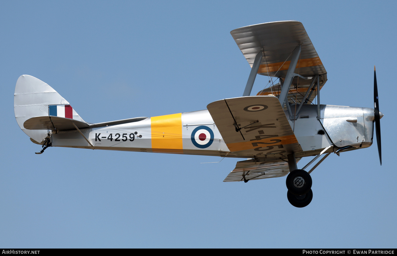 Aircraft Photo of G-ANMO / K-4259 | De Havilland D.H. 82A Tiger Moth II | UK - Air Force | AirHistory.net #826043