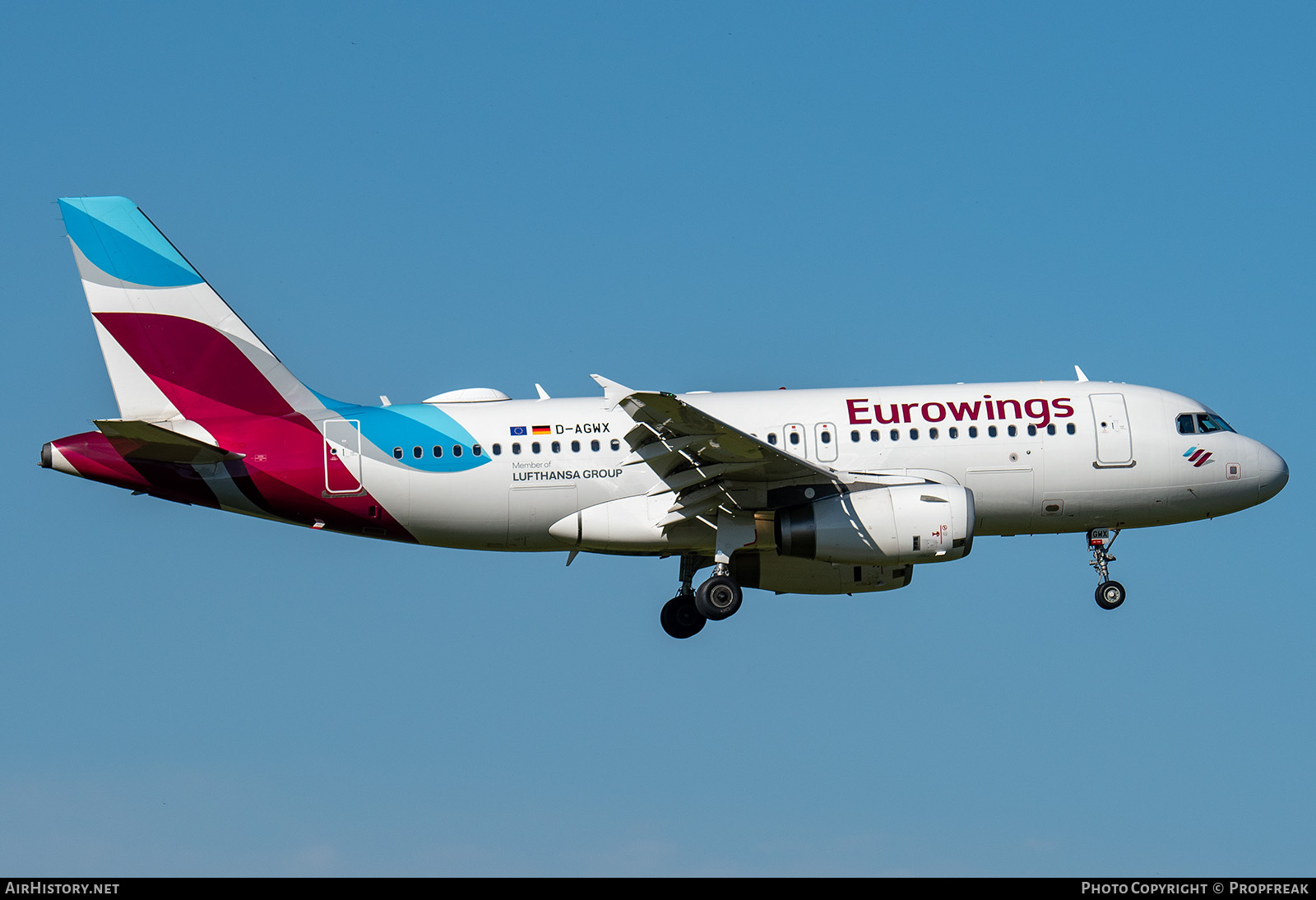 Aircraft Photo of D-AGWX | Airbus A319-132 | Eurowings | AirHistory.net #826879