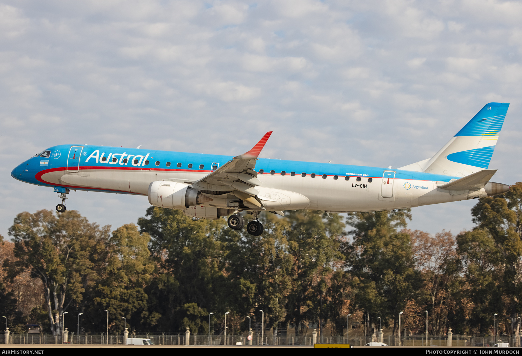 Aircraft Photo of LV-CIH | Embraer 190AR (ERJ-190-100IGW) | Austral Líneas Aéreas | AirHistory.net #826958