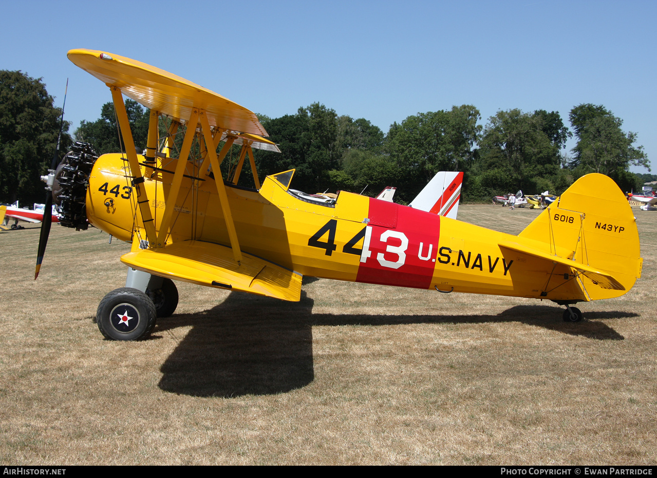 Aircraft Photo of N43YP / 6018 | Boeing N2S-5 Kaydet (E75) | USA - Navy | AirHistory.net #827158