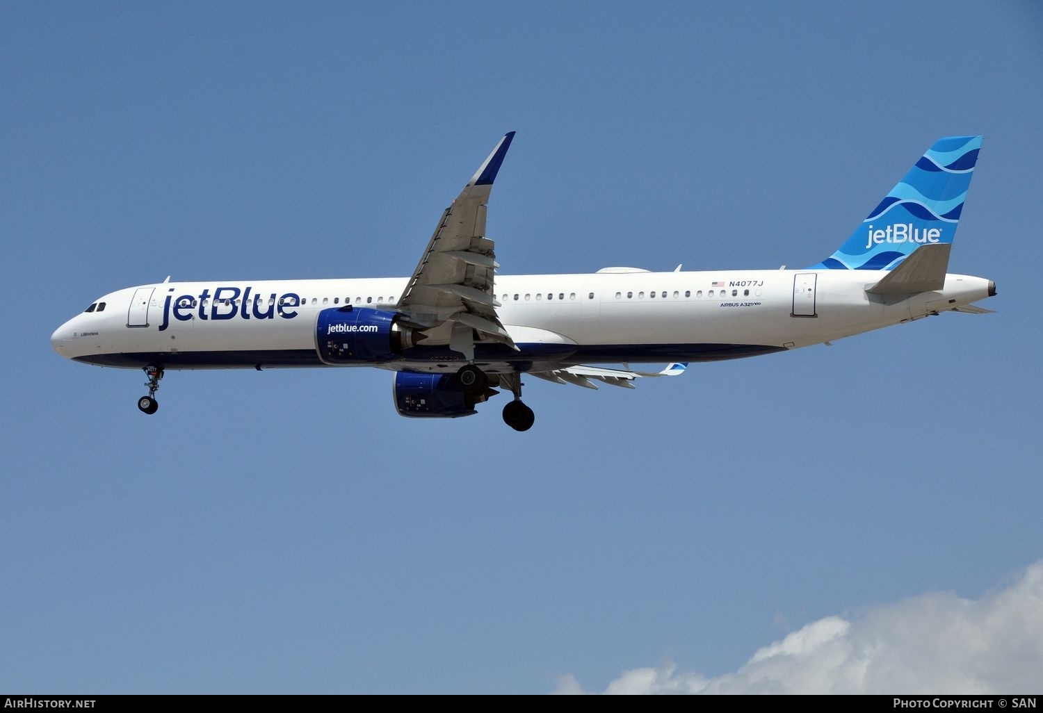 Aircraft Photo of N4077J | Airbus A321-271NX | JetBlue Airways | AirHistory.net #827450
