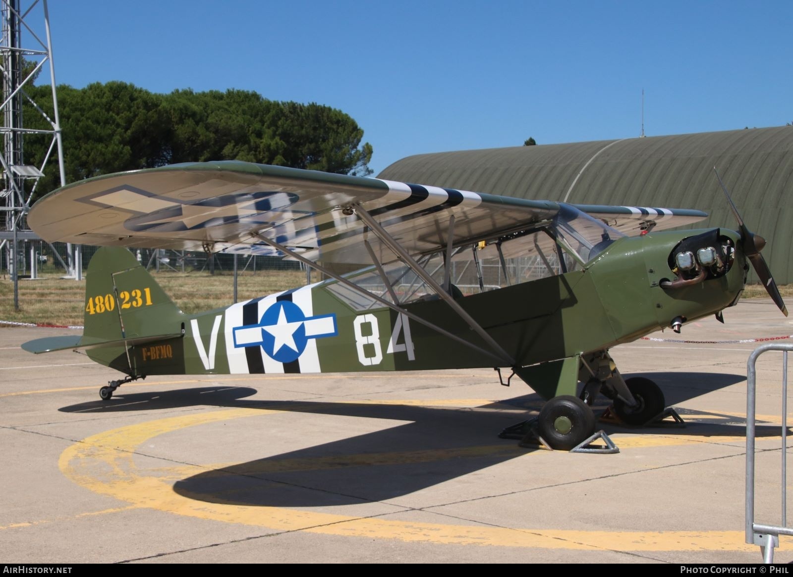 Aircraft Photo of F-BFMQ / 480231 | Piper L-4J Grasshopper (J-3C-65) | USA - Air Force | AirHistory.net #828452