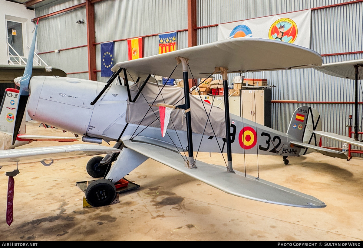 Aircraft Photo of EC-MHE / E3B-594 | Bucker Bu-131E Jungmann | Spain - Air Force | AirHistory.net #828517