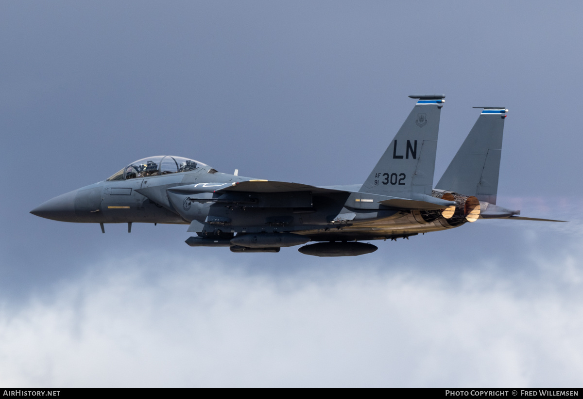 Aircraft Photo of 91-0302 / AF91-302 | McDonnell Douglas F-15E Strike Eagle | USA - Air Force | AirHistory.net #828681