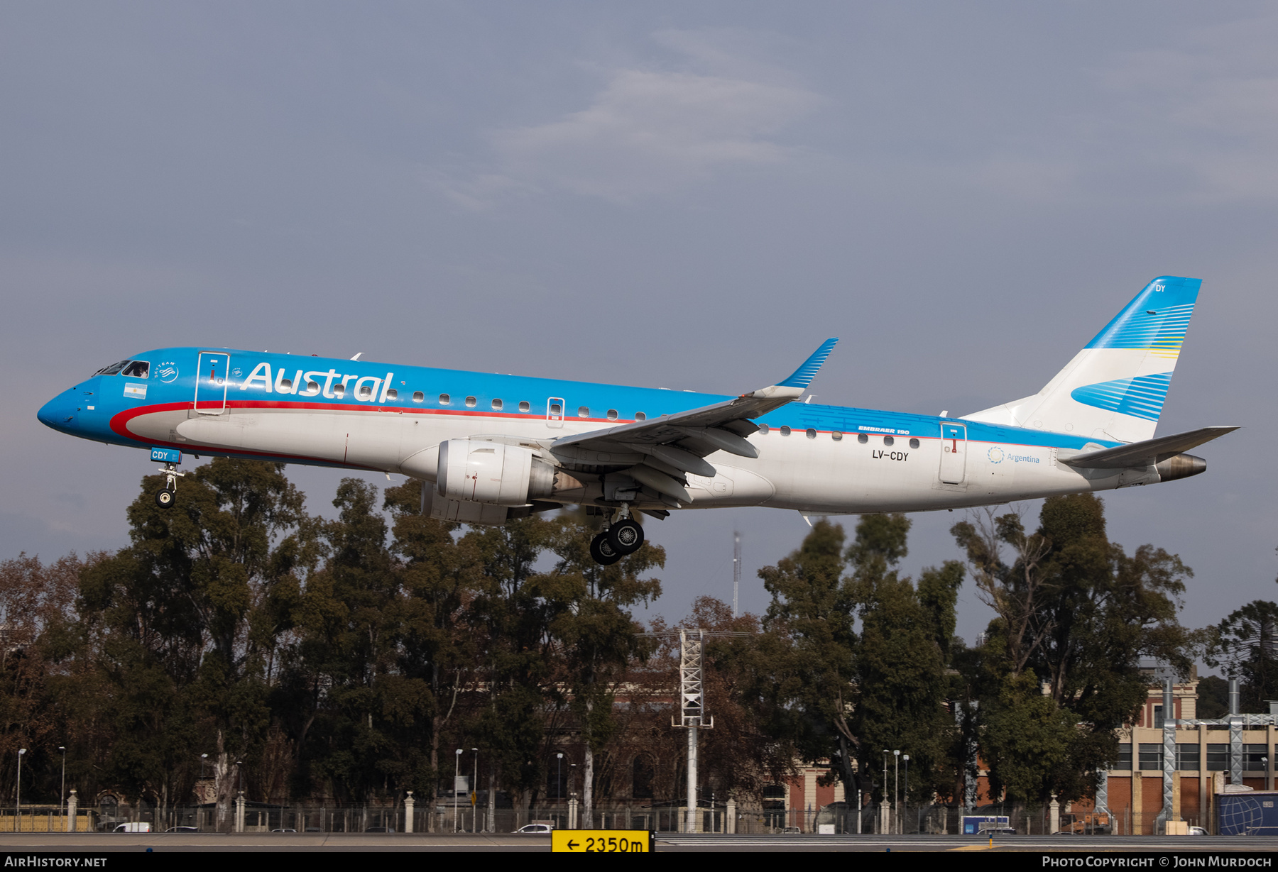Aircraft Photo of LV-CDY | Embraer 190AR (ERJ-190-100IGW) | Austral Líneas Aéreas | AirHistory.net #828829