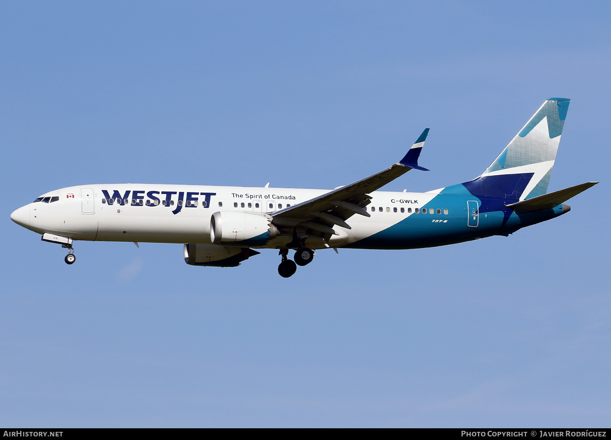 Aircraft Photo of C-GWLK | Boeing 737-8 Max 8 | WestJet | AirHistory.net #828941