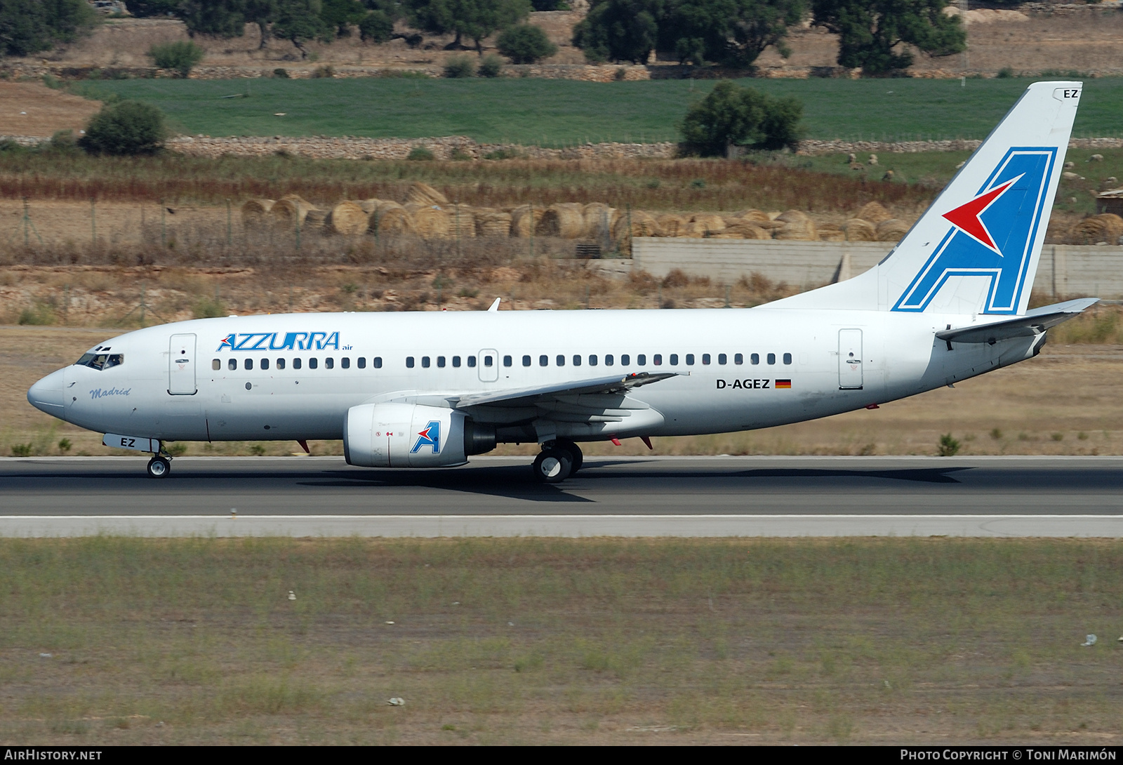 Aircraft Photo of D-AGEZ | Boeing 737-73S | Azzurra Air | AirHistory.net #829187