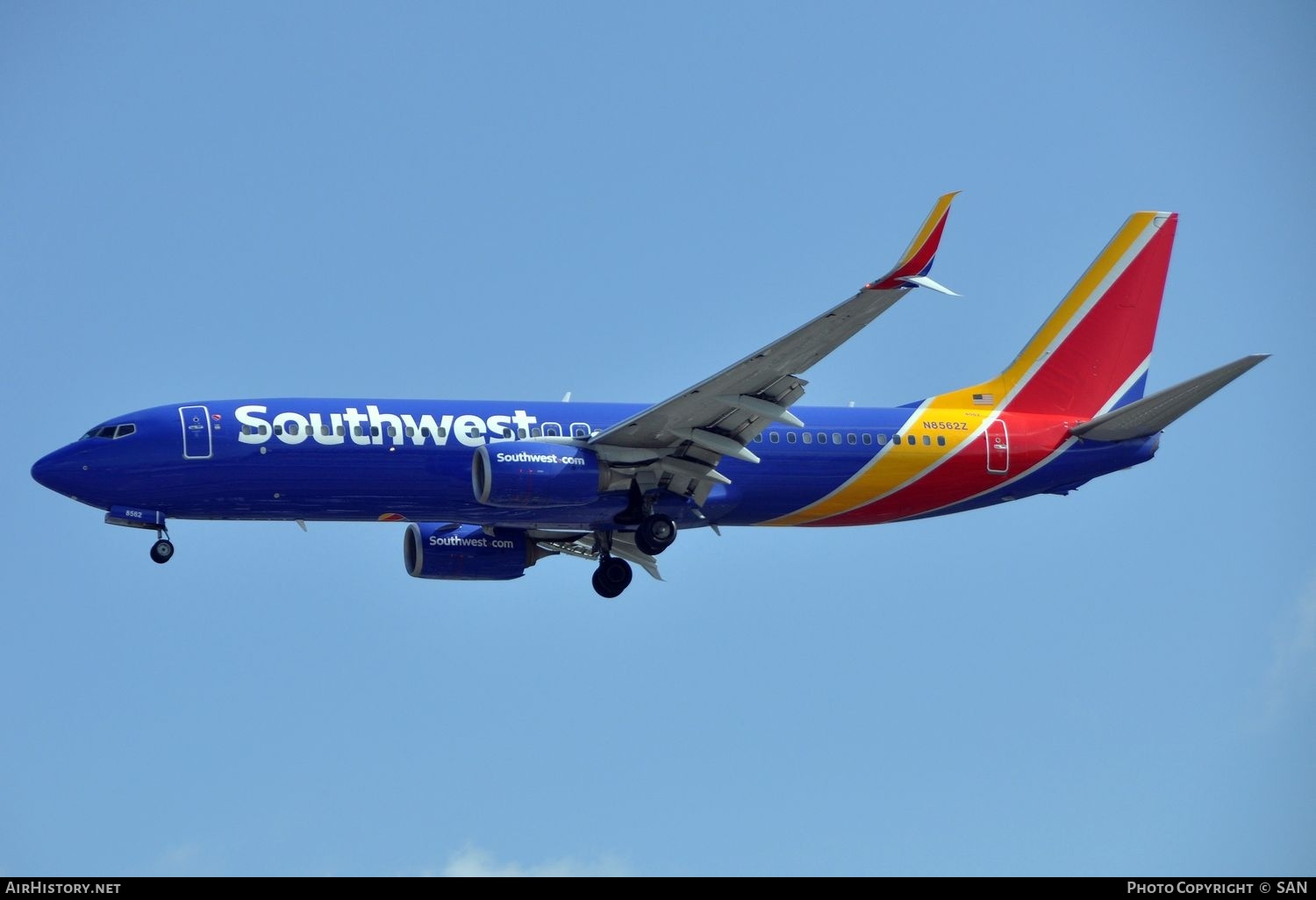 Aircraft Photo of N8562Z | Boeing 737-800 | Southwest Airlines | AirHistory.net #829258