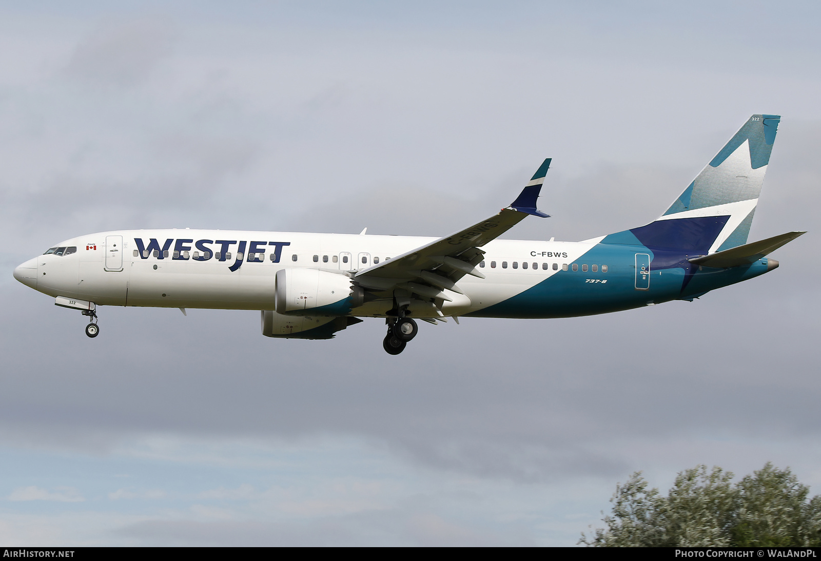 Aircraft Photo of C-FBWS | Boeing 737-8 Max 8 | WestJet | AirHistory.net #829467