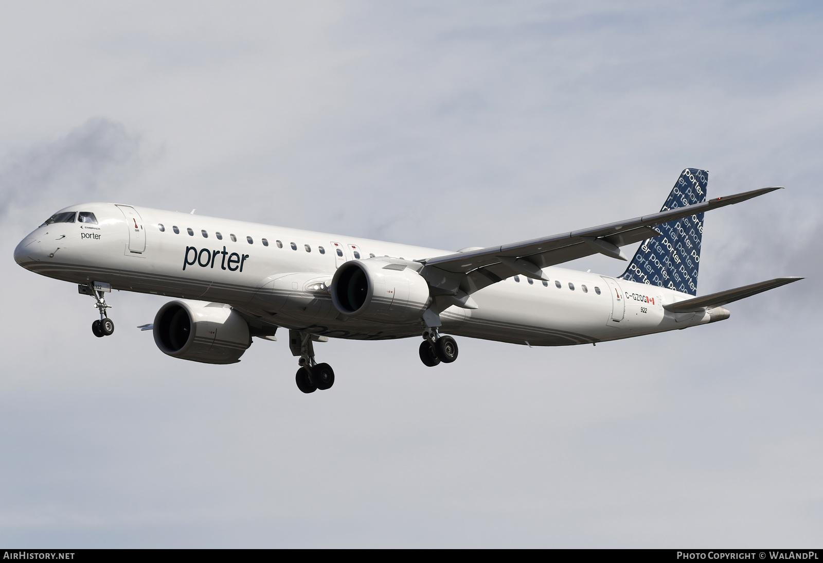 Aircraft Photo of C-GZQG | Embraer 195-E2 (ERJ-190-400) | Porter Airlines | AirHistory.net #829499