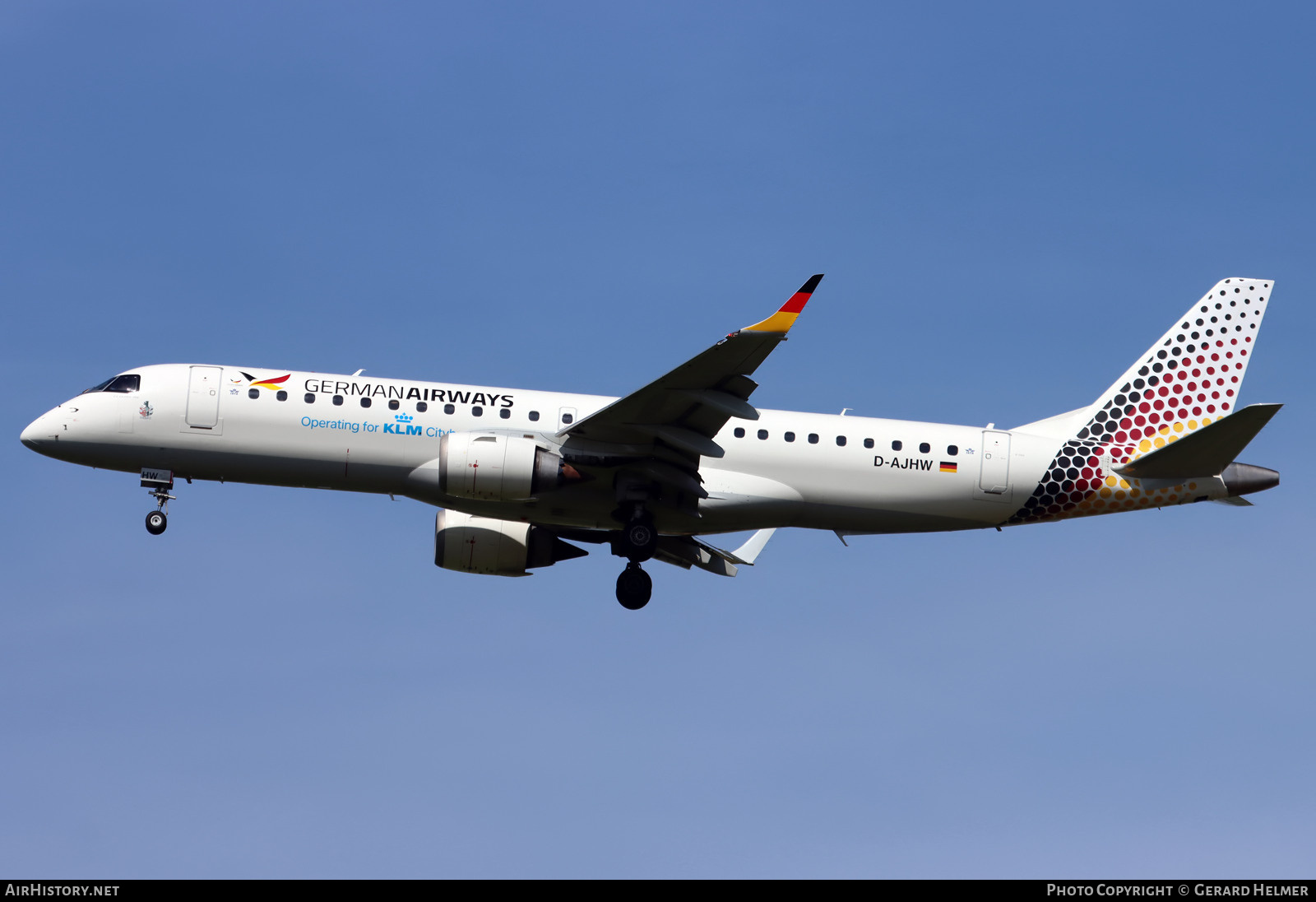 Aircraft Photo of D-AJHW | Embraer 190LR (ERJ-190-100LR) | German Airways | AirHistory.net #830164